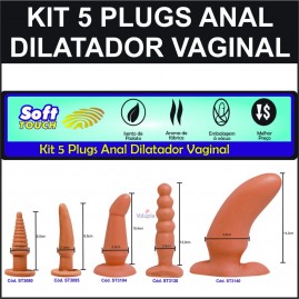 Kit Plug Anal INICIANTES com 5 unidades Softh Touch