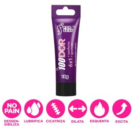 Gel Anestsico 100DOR  +CONFORTO + GOSTOSO - For Sexy  6 x 1 - 18g ANAL